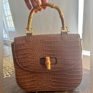 Fawn Design Pecan Croc Bamboo Bag